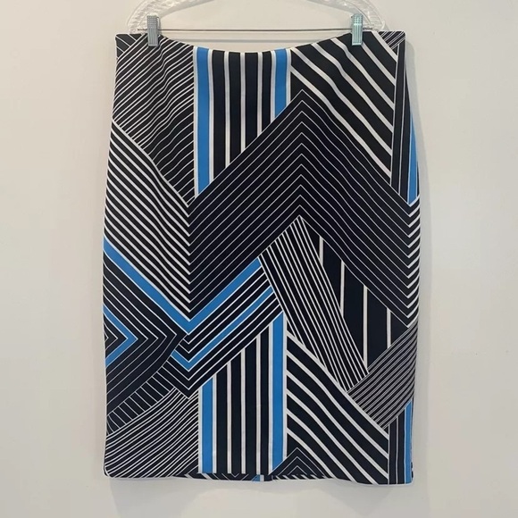 Worthington‎ Multi Color Geometric Print Skirt Career Womens Size 18W (1361) - Picture 1 of 4